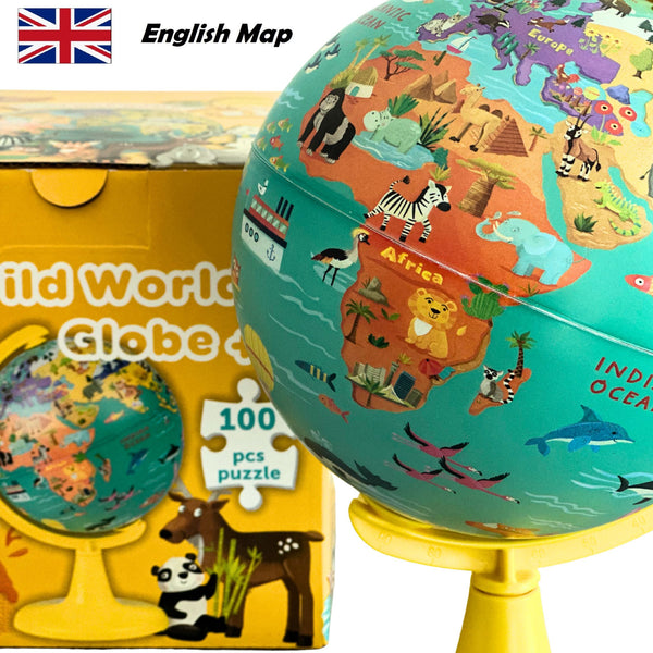 TOPGLOBE 15CM Educational Globe with 100pc Puzzles