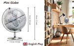 Topglobe 14cm World Globe - Silver