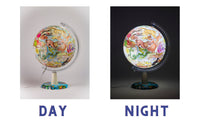 EXERZ 30CM Art Globe Zodiac Illuminated – Illustrated Map of Zodiac Region with Light Up function