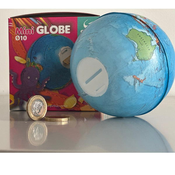 EXERZ 10CM Mini Globe (Political Map) With Money Bank Build In