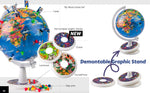 TOPGLOBE 26cm Globe My World Graphic Display + Pins + Pin Cards + Demontable Graphic Stands