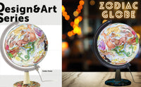 EXERZ 30CM Art Globe Zodiac Illuminated – Illustrated Map of Zodiac Region with Light Up function