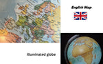 TOPGLOBE 26cm Illuminated Globe - English Map - Modern Political World globe - 26cm Diamter