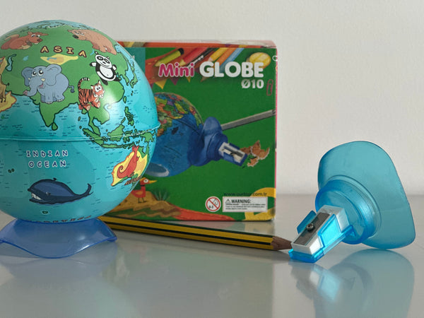 EXERZ 10CM Mini Globe (Aminal Map), with Pencil Sharpener build in