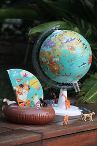 EXERZ 20cm Globe with a Book “My Wild World” 16-Page