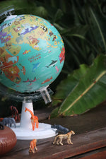 EXERZ 20cm Globe with a Book “My Wild World” 16-Page