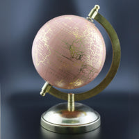 EXERZ 13cm Globe Golden Pink, Handcrafted Decorative Globe