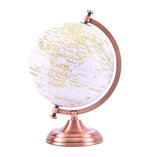 20cm World Globe Golden Colour - Metal Arc and Base - Italian - Topglobe