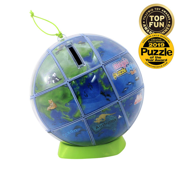 BEST LEARNING Magic Puzzle World Globe - 3D Earth World Map Puzzles for Children Kids - 26 Pieces - Topglobe