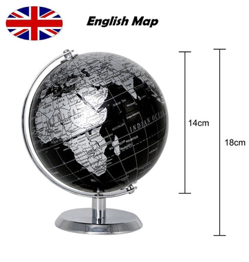 Exerz 14cm World Globe - Metallic Black