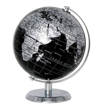 TOPGLOBE 14cm World Globe - Metallic Black