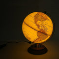 Exerz 20cm Illuminated Antique Globe Wooden Stand - 2 in 1 Light up LED Lamp