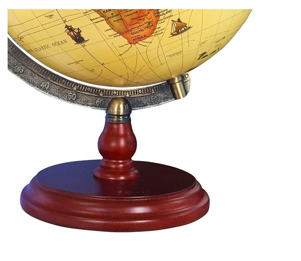Exerz 25CM Antique World Globe With A Wood Base - Topglobe