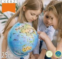 Exerz 25cm Zoo-Geo Illuminated Globe -Physical and Zoo Dual Map - Topglobe