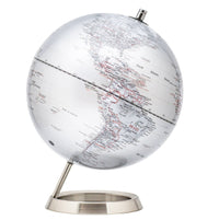Exrez 30cm World Globe - Metallic Silver - Topglobe