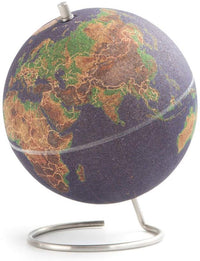 SUCK UK Mini Coloured Desktop Cork Globe | Push PINS Included | Educational World MAP - Topglobe