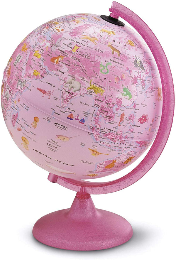 Tecnodidattica Zoo Illuminated Children's Globe - 25 cm, Pink - Topglobe