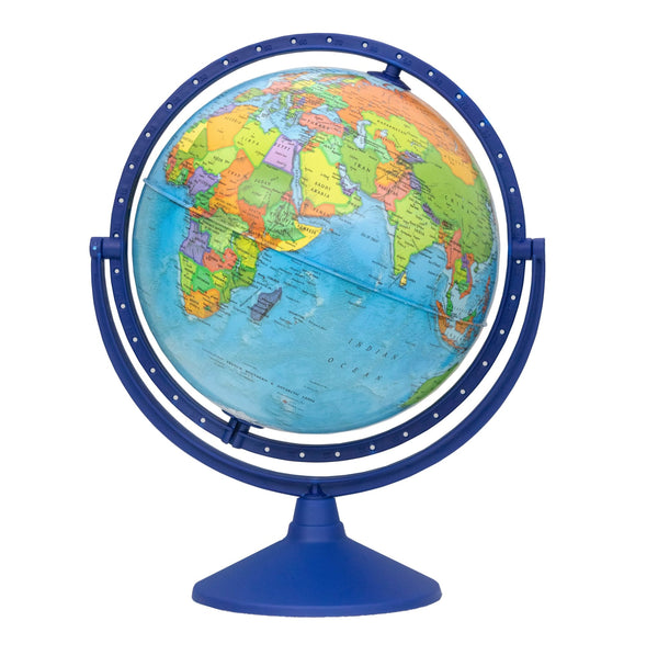 TOPGLOBE 30cm Educational World Globe 360° Rotating Political Map - Topglobe